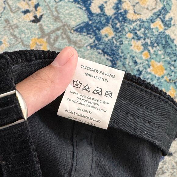 Palace Corduroy P 6-Panel Black Hat Cap O/S - Picture 4 of 5